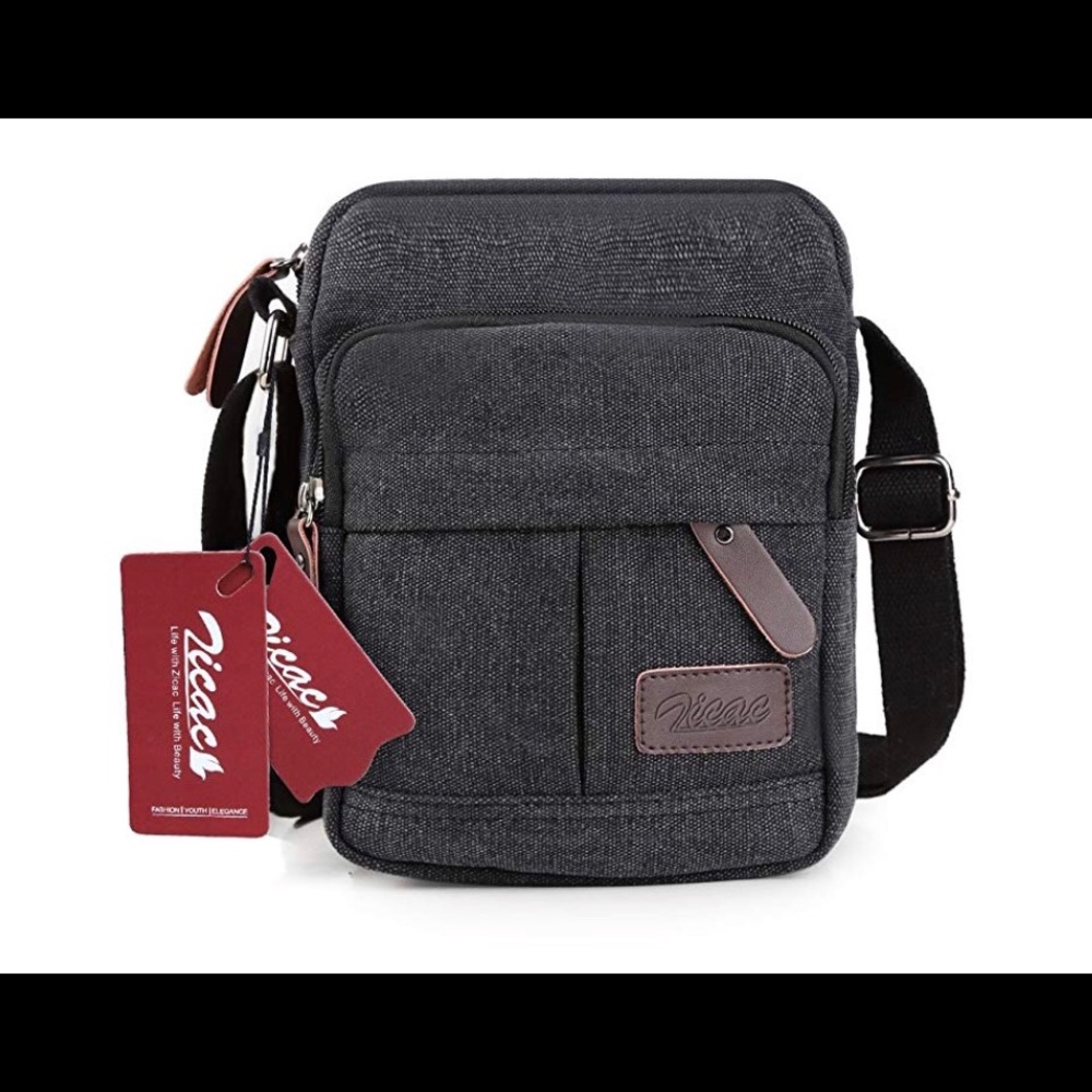 small canvas shoulder bag
